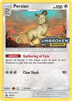 SM Black Star Promos Persian Pokémon card